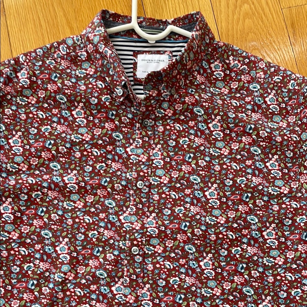 Denim & Flower Floral Short Sleeve Men's Shirt